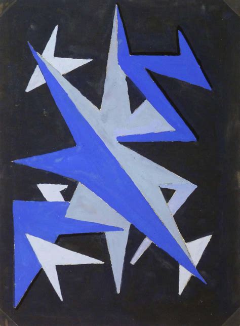 Unknown French Abstract Blue Chevrons For Sale At 1stdibs