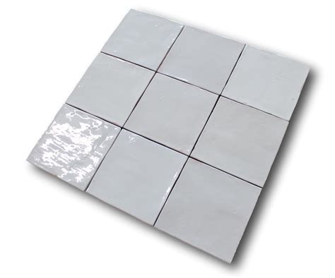 9 Sq Ft Boxes Of Mestizaje Zellige 5 X 5 Ceramic Tiles White Gloss