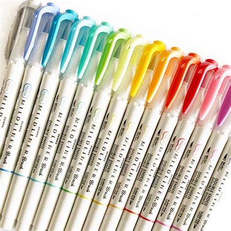 Zebra Mildliner Brush Pen Markers 15 Colors Available Paper Plus Cloth