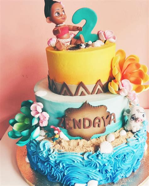 moana cake by 2tarts 🌊🌺🌀 moanacake moana party moana birthday party theme moana themed party