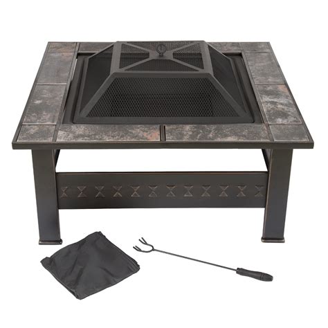 Pure Garden Steel Wood Burning Fire Pit Table And Reviews