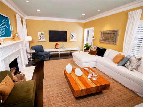 Yellow Living Room With Beach Inspired Accents Hgtv