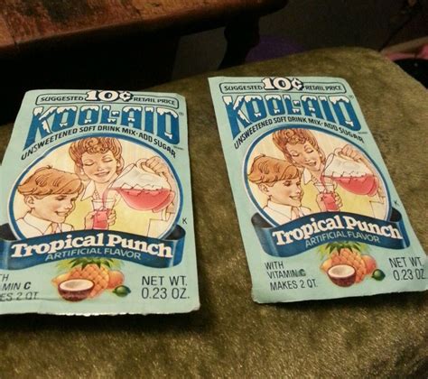 Rare 2 Vintage Kool Aid Drink Mix Unopened Packets Packages Tropical