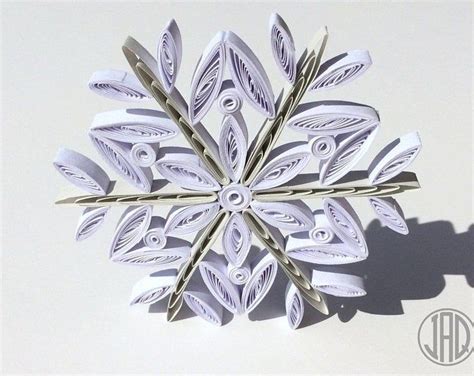 Quilled Paper Snowflake Ornament In White Quilling Christmas Etsy