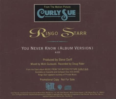 Ringo Starr You Never Know Us Promo Cd Single Cd