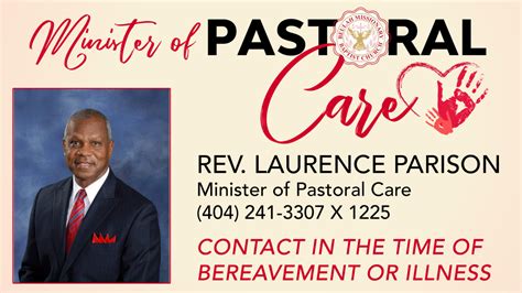 Ministry of Pastoral Care - Beulah Missionary Baptist Church - Decatur, GA