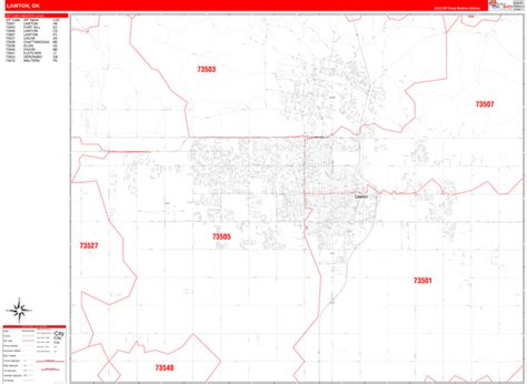 Oklahoma Western Wall Map Red Line Style By Marketmap