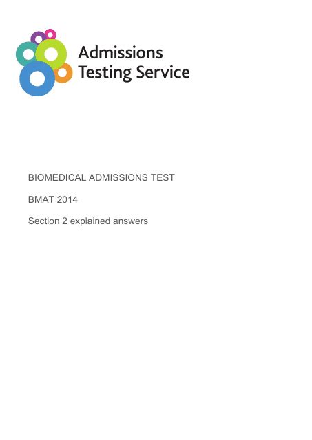 Biomedical Admissions Test Bmat 2014 Section 2 Explained Answers