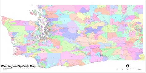 Washington State Zip Code Map Printable Map