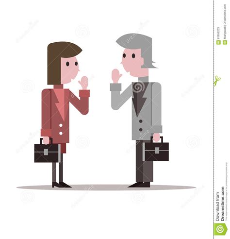 Two Business People Say Hello Stock Vector Illustration Of Element