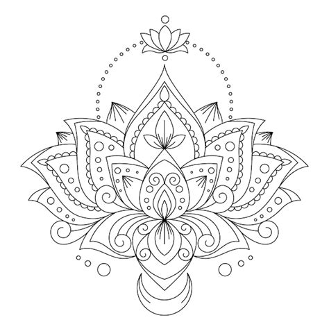 Dessin De Fleur De Lotus Mandala Dessiné à La Main | Vecteur Gratuite