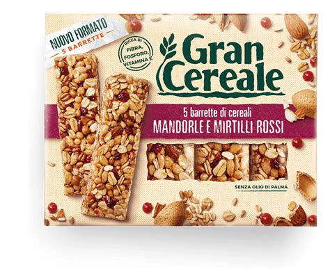 Barretta Ai Cinque Cereali Con Mandorle E Mirtilli Rossi Gran Cereale