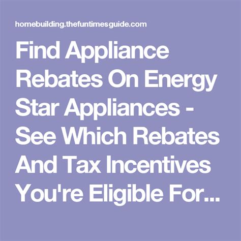 Home Appliance Rebates Government