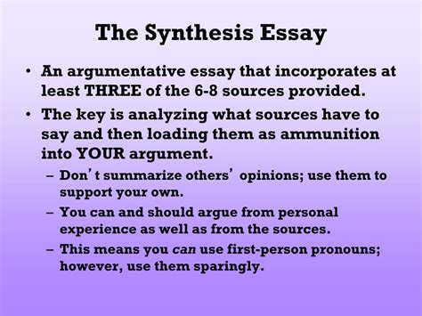 Ppt The Synthesis Essay Powerpoint Presentation Free Download Id