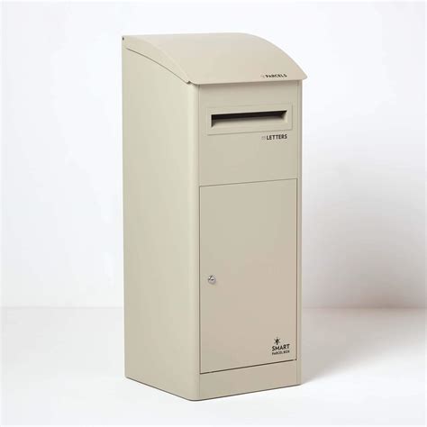Buy Extra Large Smart Parcel Box With Slanted Roof Top Cream Strong Metal Drop Box With Front