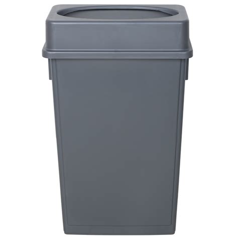 Lavex Janitorial 23 Gallon Gray Slim Rectangular Trash Can And Gray