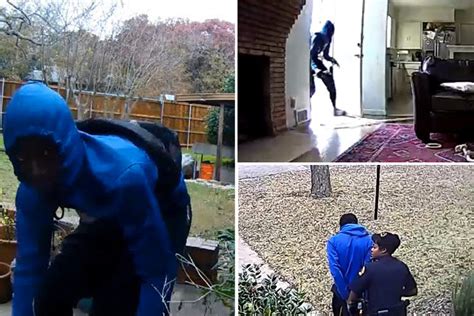 Moment Homeowner Uses Hidden Cameras To Spot Thief Breaking Into His