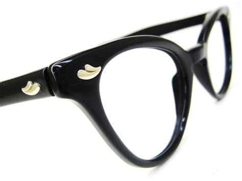 Vintage 50s Black Cat Eye Eyeglasses Frame By Vintage50seyewear