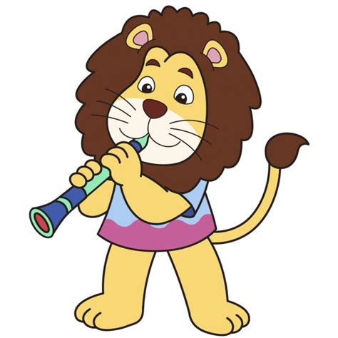 Cartoon Lion Playing An Oboe Stock Vector Image By ©kchungtw 22550729