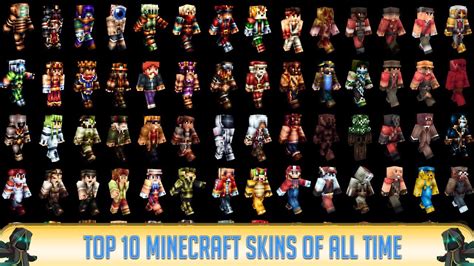 Minecraft Top 10 Best Skins Of All Time Youtube