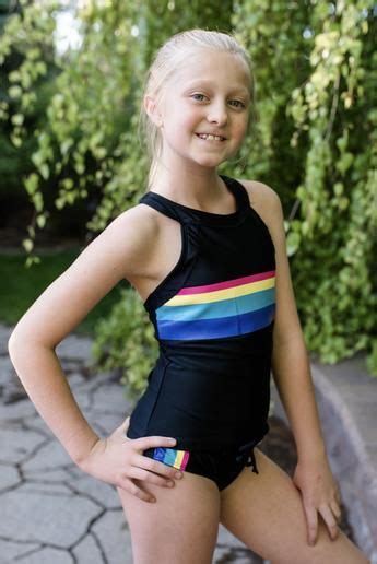 Tween Retro Sydney Sporty Tankini Black 48 Kids Swimwear Girls