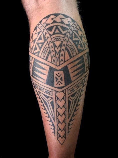 Samoan Style Leg Tattoo Leg Tattoos Polynesian Tattoo Tattoos
