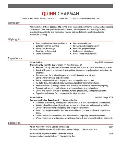 Download your preferred resume template in word. Best Police Officer Resume Example | LiveCareer