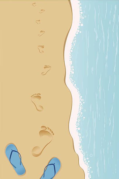 Footprints In The Sand Illustrations, Royalty-Free Vector Graphics