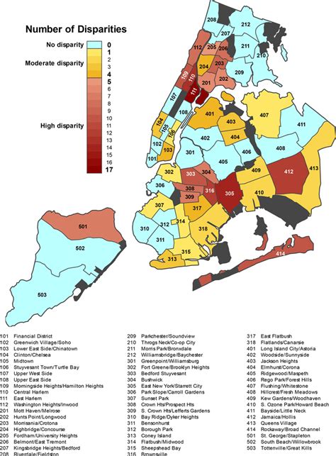 Figure Map Of New York City Community Districts By Number Of
