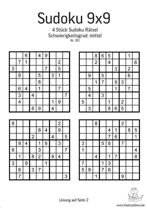 Um das sudoku lösen zu könne, bitte die von ihnen gefüllten zahlen löschen! 4 Stück Sudoku-Rätsel zum Herunterladen