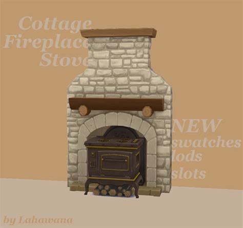 Mod The Sims Cottage Inspired Fireplace Stove By Lahawana