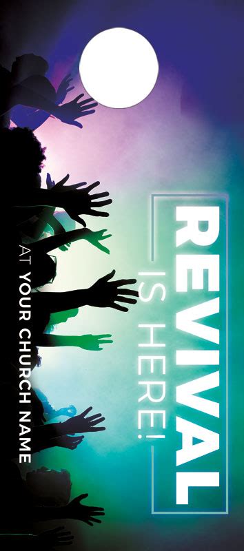 Revival Is Here Door Hanger Church Invitations Outreach Marketing