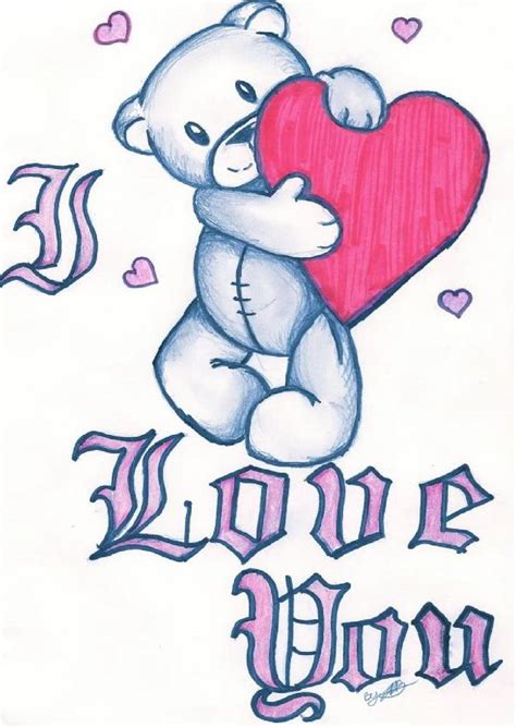 I Love You Drawing Pencil Sketch Colorful Realistic Art Images