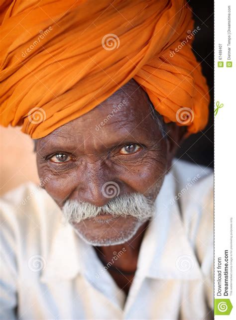 Hindu Pilgrim With Turban In Ujjain India Editorial Photography