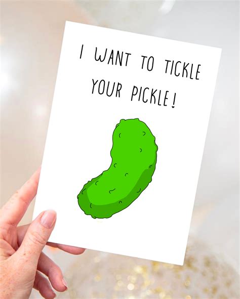 I Want To Tickle Your Pickle Folded Card Art T Sex Lgbt Gay Etsy