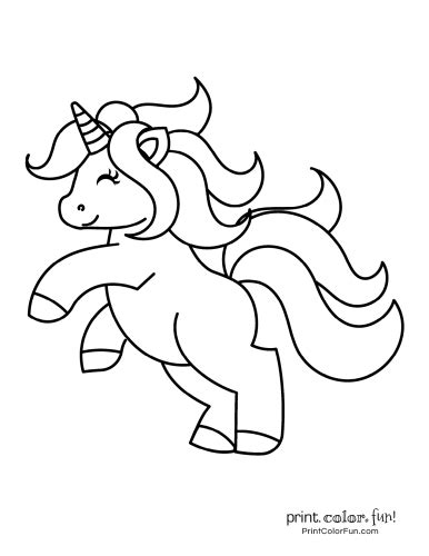 Cute My Little Unicorn: 5 different coloring pages to print coloring
