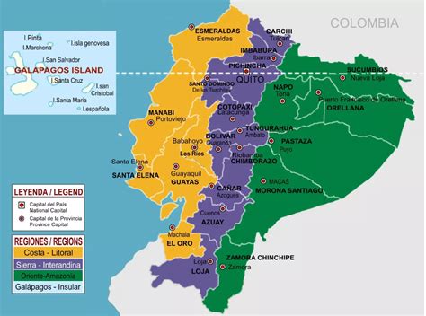 Mapa Político Del Ecuador Con Sus Provincias Y Capitales Actualizado