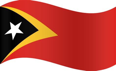Vector Country Flag Of East Timor Waving Vector Countries Flags Of