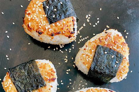 Yaki Onigiri Grilled Japanese Rice Balls With Pickled Shiitakes Recipe