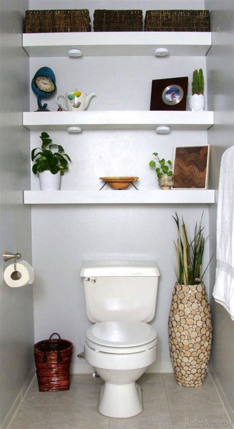 Today, we are on a mission to help add some value to your personal space. Floating Shelving in the bathroom behind toilet #shelves # ...
