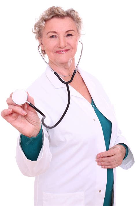 Free Photo Mature Female Doctor With Stethoscope