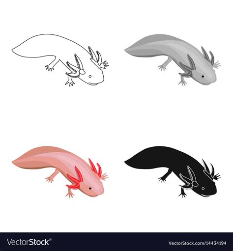 Mexican axolotl icon in cartoon style isolated on Vector Image