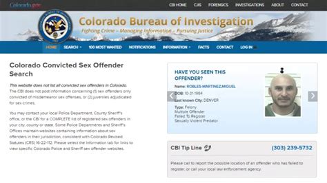 Sex Offender Registration Unit Colorado Bureau Of Investigation