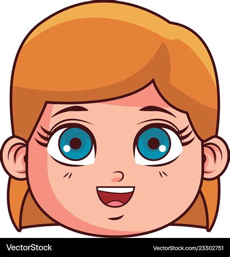 Cute Girl Face Cartoon Royalty Free Vector Image