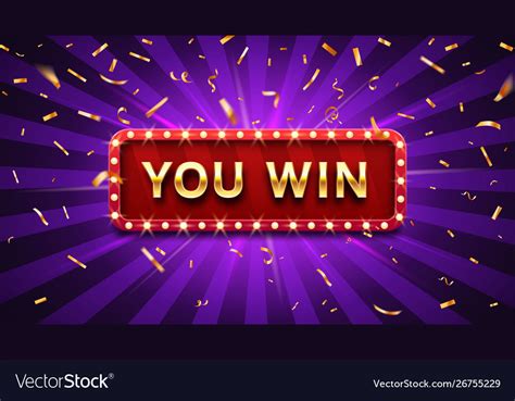 You Win Banner Winner Congratulations Frame Vector Image