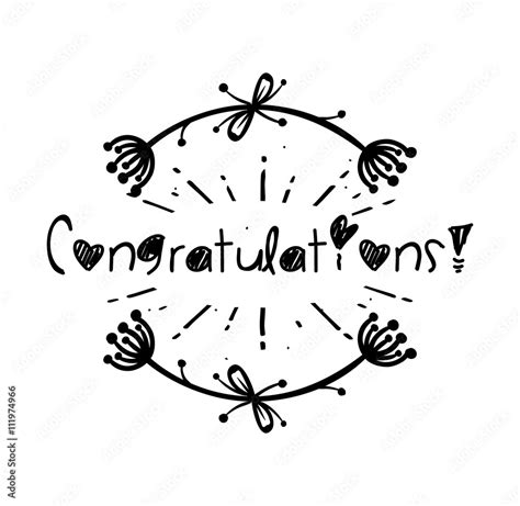 Baby Congratulations Text Banner Vector Card Black On White Background