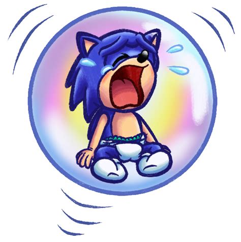 Baby Sonic Crying In The Bubble Blank Template Imgflip