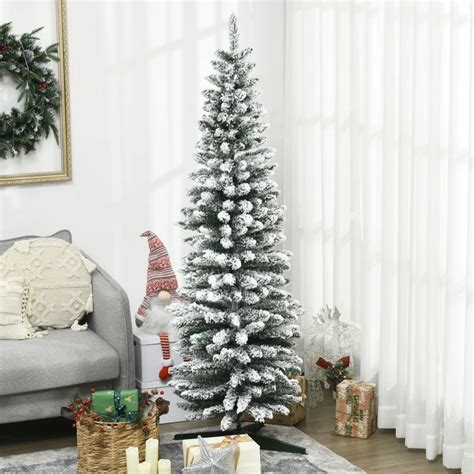 Homcom 6ft Tall Pencil Artificial Christmas Tree Holiday Décor With