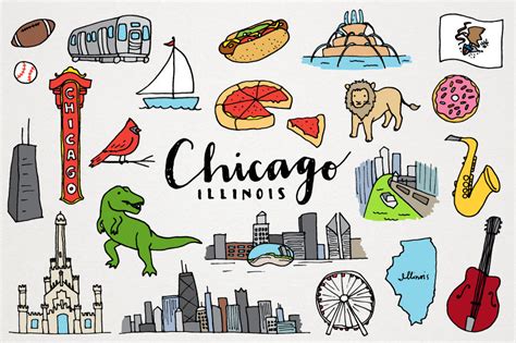 Chicago Illinois City Clipart Set Etsy UK
