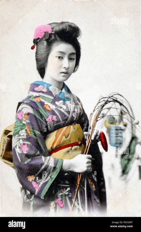 1910s Japan Famous Geisha Hamayuu — Young Japanese Woman In